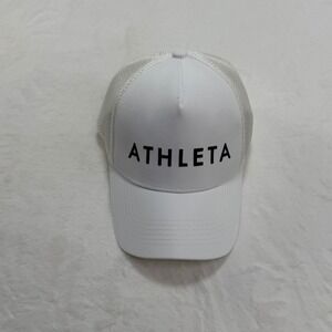 ATHLETA White Mesh Trucker Hat One Size Athletic Cap